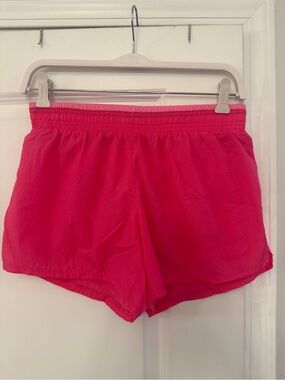 Nike Women's Hot Pink Athletic Shorts with Elastic Waist, underwear lining insid